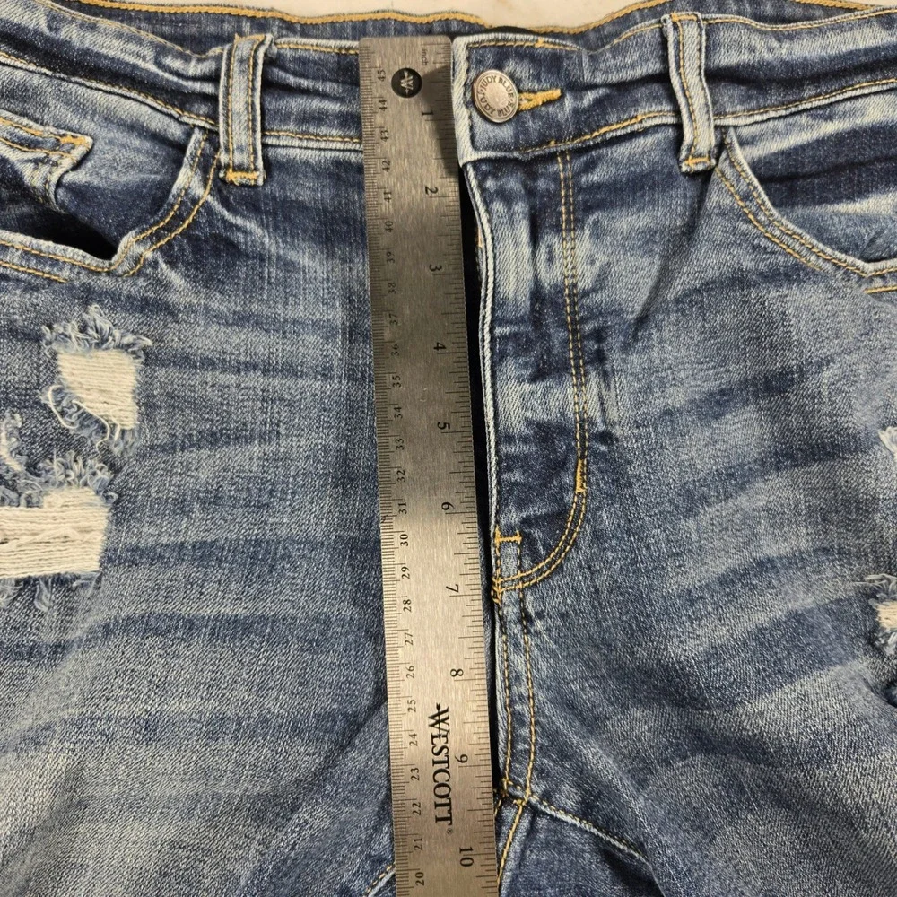 Judy Blue Boyfriend Jeans 11/30 Blue Distressed Ripped Denim Casual‎ Streetwear